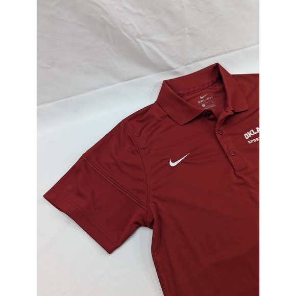 Oklahoma Sooners Nike Dri-Fit Polo Men's Small Sports Medicine Red Excellent - Picture 2 of 9